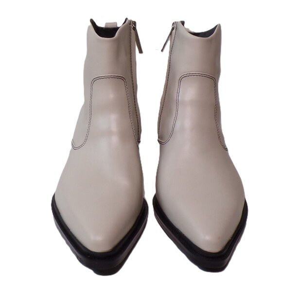 🆕FRANCO SARTO Blake Pointed Toe Western Zip Bootie Ankle Boot 8 White - Picture 10 of 16